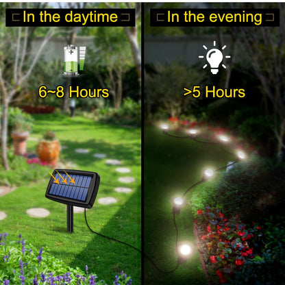 Solar In-Ground String Pathway Lights 10-in-1