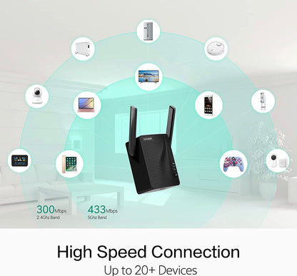 rockspace WiFi Extender - Dual-band Wifi Range Extender with erthernet port, Access Point Mode, WPS Button Setup, 360° Full Coverage, Connected up to 20+ Devices - Outdoor Solar Outlet