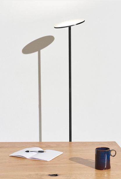 Sky Moon LED Torchiere Super Bright Floor Lamp - High Lumen Light for Living Rooms & Offices - Dimmable - Outdoor Solar Outlet
