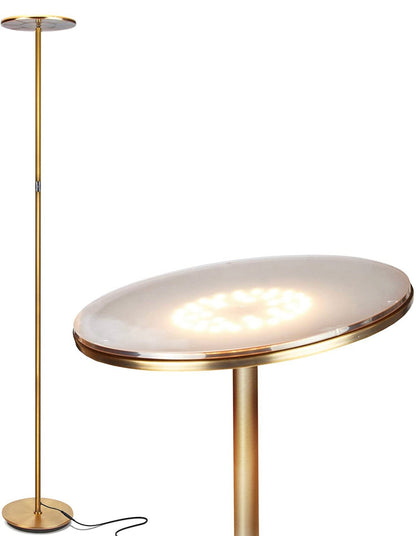 Sky Moon LED Torchiere Super Bright Floor Lamp - High Lumen Light for Living Rooms & Offices - Dimmable - Outdoor Solar Outlet