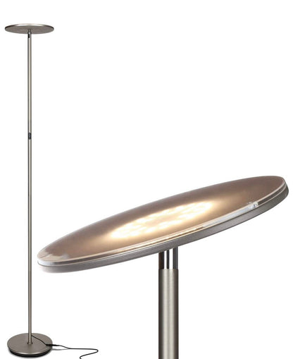 Sky Moon LED Torchiere Super Bright Floor Lamp - High Lumen Light for Living Rooms & Offices - Dimmable - Outdoor Solar Outlet