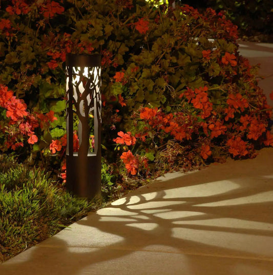 SmartYard 10-Lumen Solar Bollard Light with Tree Design LED 2-Pack - Outdoor Solar Outlet