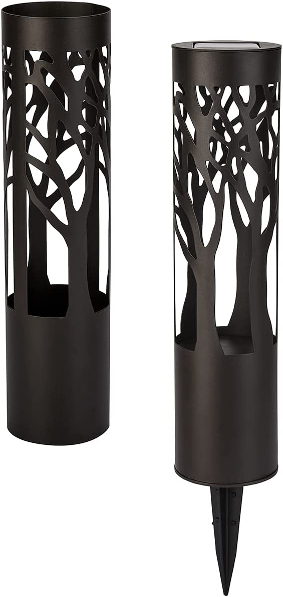 SmartYard 10-Lumen Solar Bollard Light with Tree Design LED 2-Pack - Outdoor Solar Outlet