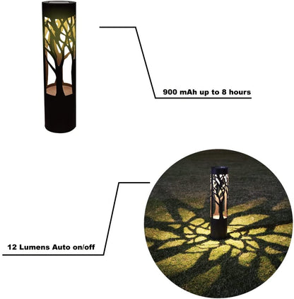 SmartYard 10-Lumen Solar Bollard Light with Tree Design LED 2-Pack - Outdoor Solar Outlet