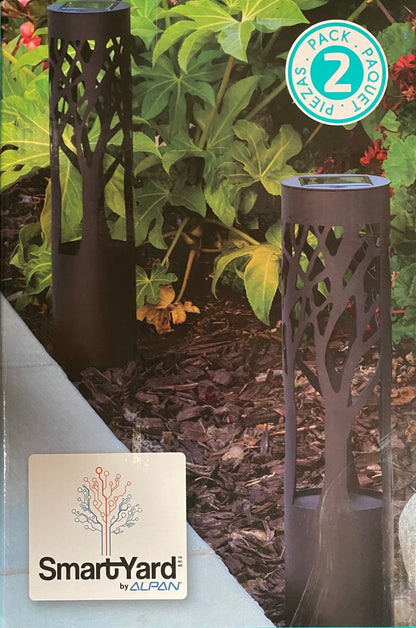 SmartYard 10-Lumen Solar Bollard Light with Tree Design LED 2-Pack - Outdoor Solar Outlet
