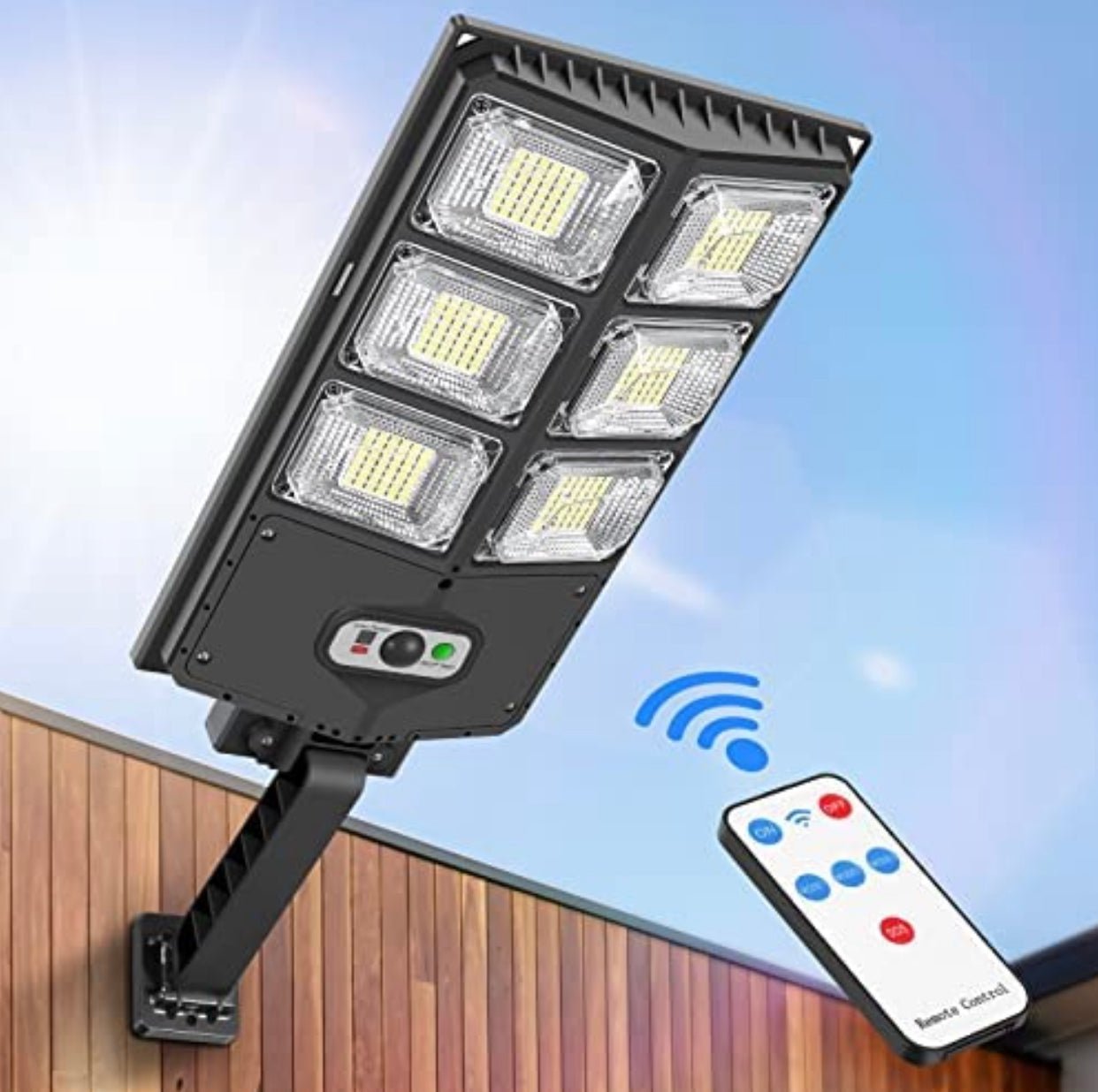 SmartYard 150W Solar Lights, 3 Modes Led Solar Wall Light Motion Sensor with Remote Control, 8000LM - Outdoor Solar Outlet