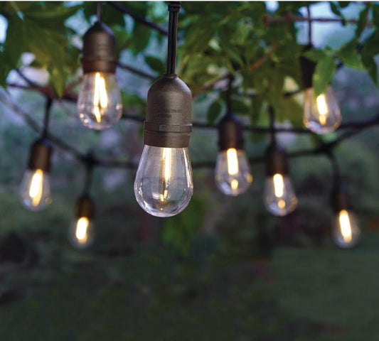 SmartYard 24 Ft. Waterproof LED String Light, 12 bulbs Plug-In - Outdoor Solar Outlet