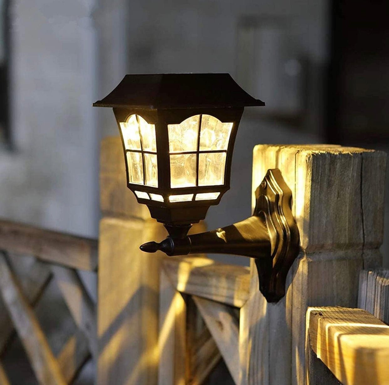 SmartYard 4 Pack Solar Wall Lantern Outdoor Wall Sconce 15 Lumens Solar Outdoor Christmas Led Light Fixture with Wall Mount Kit - Outdoor Solar Outlet