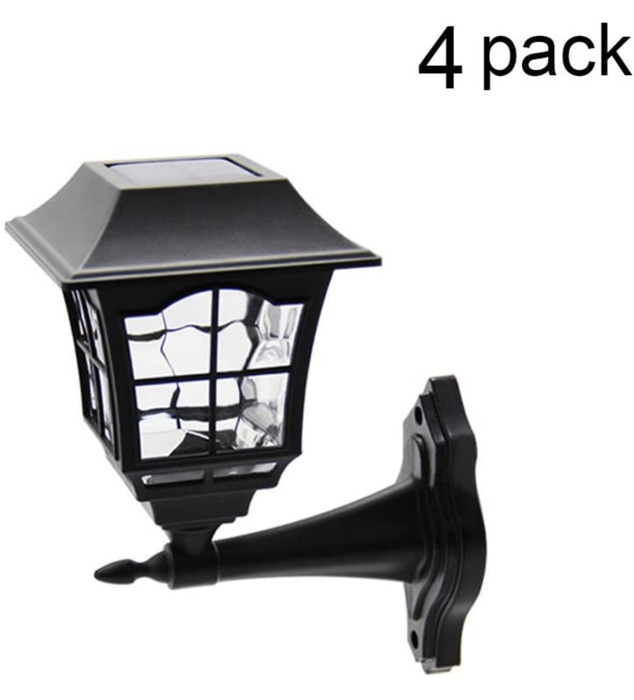 SmartYard 4 Pack Solar Wall Lantern Outdoor Wall Sconce 15 Lumens Solar Outdoor Christmas Led Light Fixture with Wall Mount Kit - Outdoor Solar Outlet