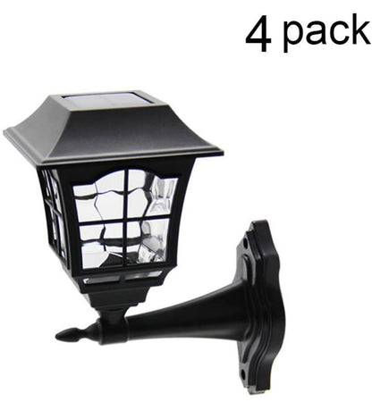 SmartYard 4 Pack Solar Wall Lantern Outdoor Wall Sconce 15 Lumens Solar Outdoor Christmas Led Light Fixture with Wall Mount Kit - Outdoor Solar Outlet
