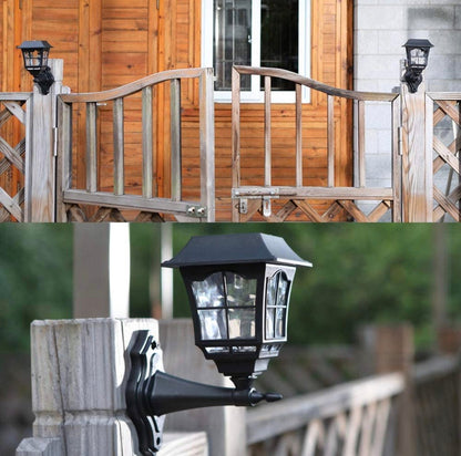 SmartYard 4 Pack Solar Wall Lantern Outdoor Wall Sconce 15 Lumens Solar Outdoor Christmas Led Light Fixture with Wall Mount Kit - Outdoor Solar Outlet