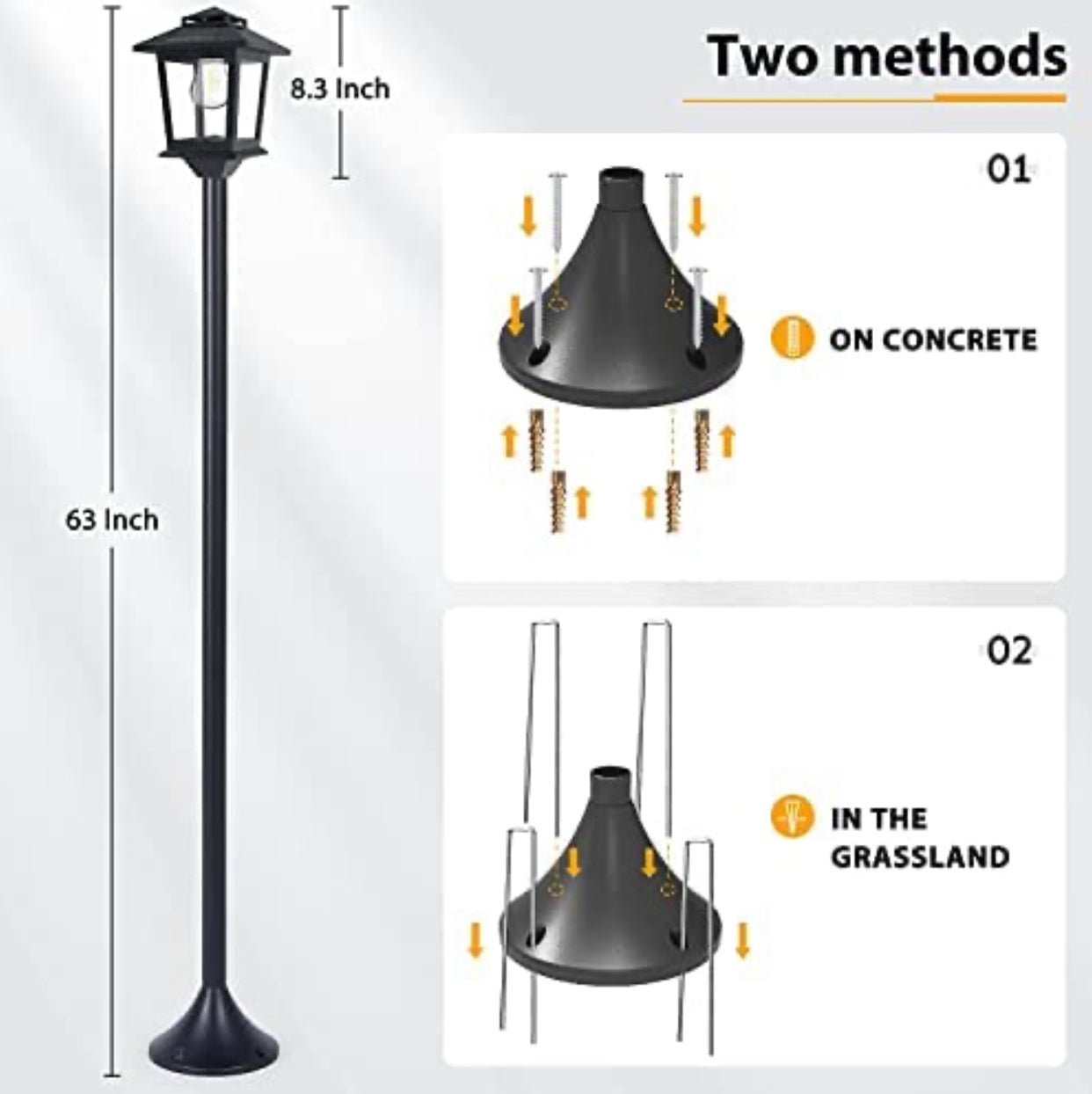 SmartYard 63" Solar Lamp Post Lights Outdoor 2 Pack ,Aluminum Floor Lamp,Waterproof Solar Powered Street Lights for Garden Warm White - Outdoor Solar Outlet