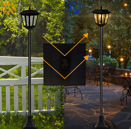 SmartYard 67 Inch Solar Lamp Post Lights, 100 Lumen Solar Powered Vintage Street Lights Outdoor, Warm White LED Edison Bulb Solar Post Light - Outdoor Solar Outlet