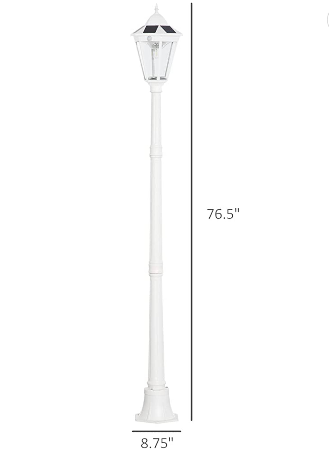 SmartYard 77" Solar Lamp Post Light, Waterproof Aluminum And Glass Outdoor Vintage Post Lamp - Outdoor Solar Outlet