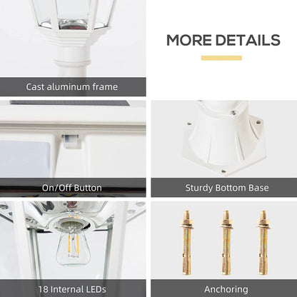 SmartYard 77" Solar Lamp Post Light, Waterproof Aluminum And Glass Outdoor Vintage Post Lamp - Outdoor Solar Outlet