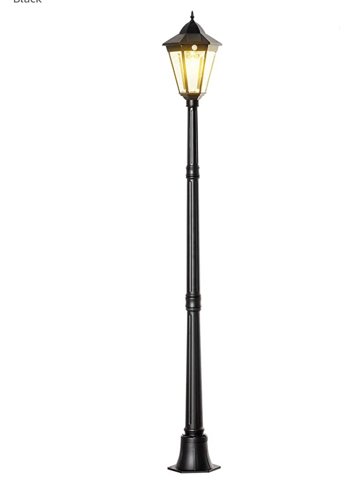 SmartYard 77" Solar Lamp Post Light, Waterproof Aluminum And Glass Outdoor Vintage Post Lamp - Outdoor Solar Outlet