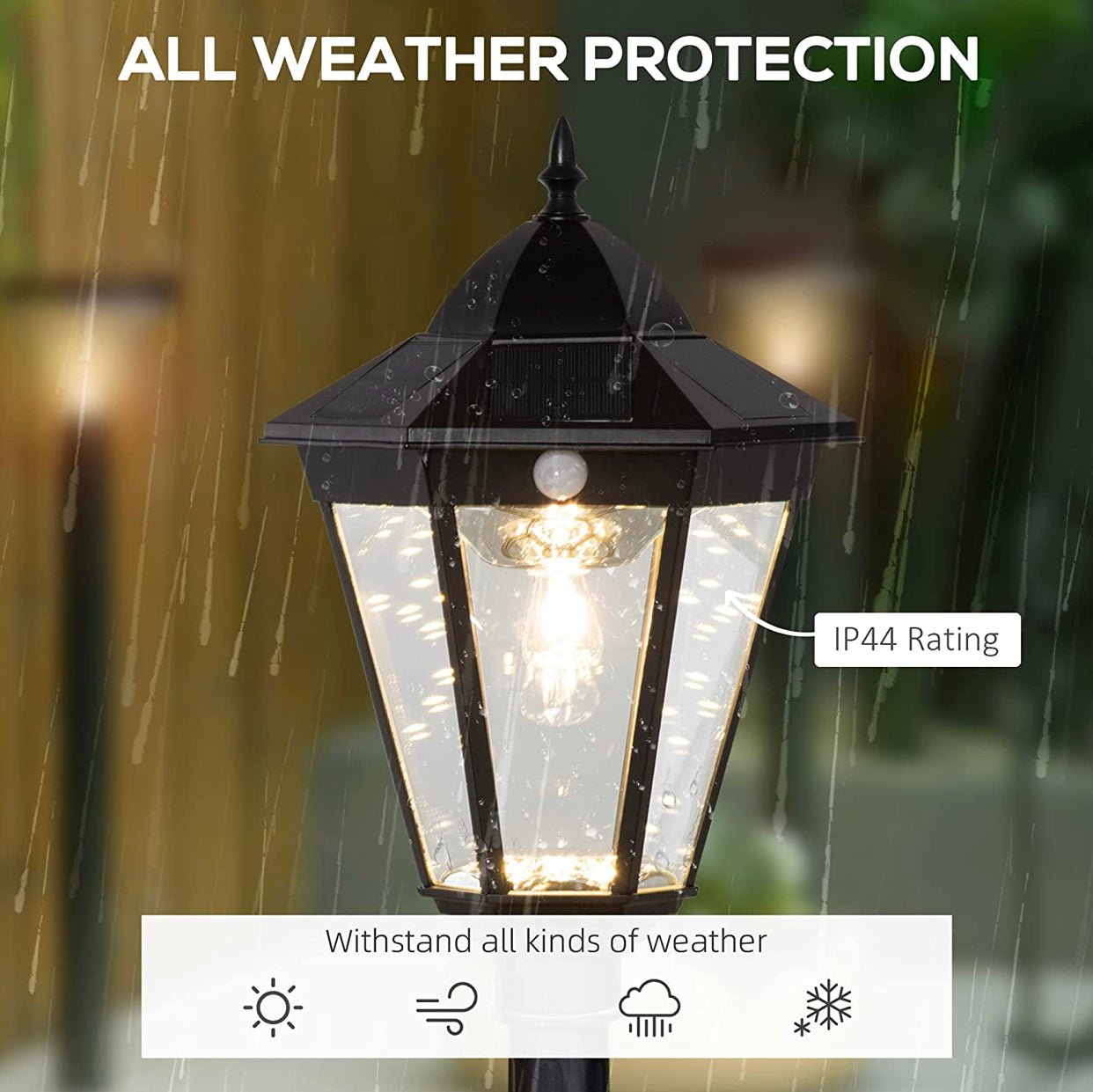 SmartYard 77" Solar Lamp Post Light, Waterproof Aluminum And Glass Outdoor Vintage Post Lamp - Outdoor Solar Outlet
