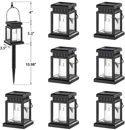 SmartYard 8 Pack Solar Pathway 10 lumen Hanging Candle Lantern Light- Warm White - Outdoor Solar Outlet