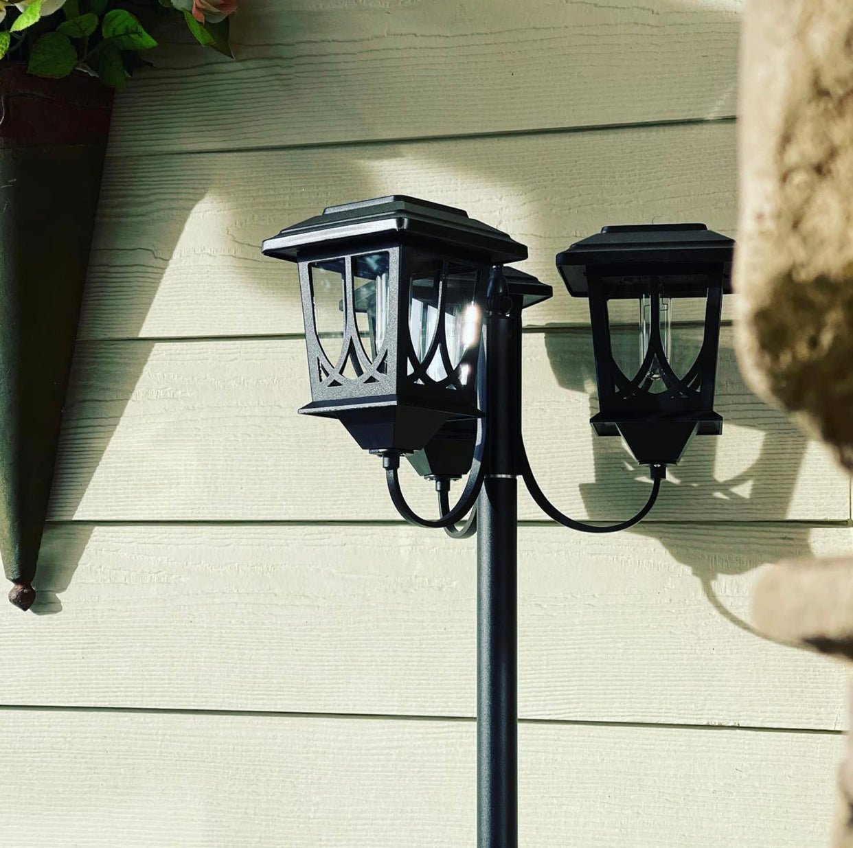 SmartYard Aluminum 74.8“ Outdoor Lamp Post Lights ,3-Head Waterproof Street Lights 60 Lumen - Outdoor Solar Outlet