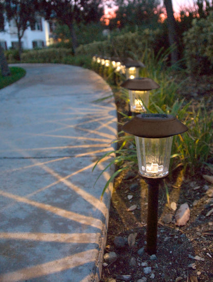 SmartYard Bronze 8-Piece Large Solar Pathway Lights - Changing Color Model SGL-13119 - Outdoor Solar Outlet
