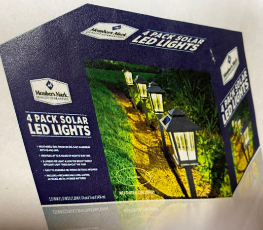 SmartYard High End- Gunmetal Solar Pathway LED Light 12-Lumens Warm White Glass And Aluminum- 8 Pack - Outdoor Solar Outlet