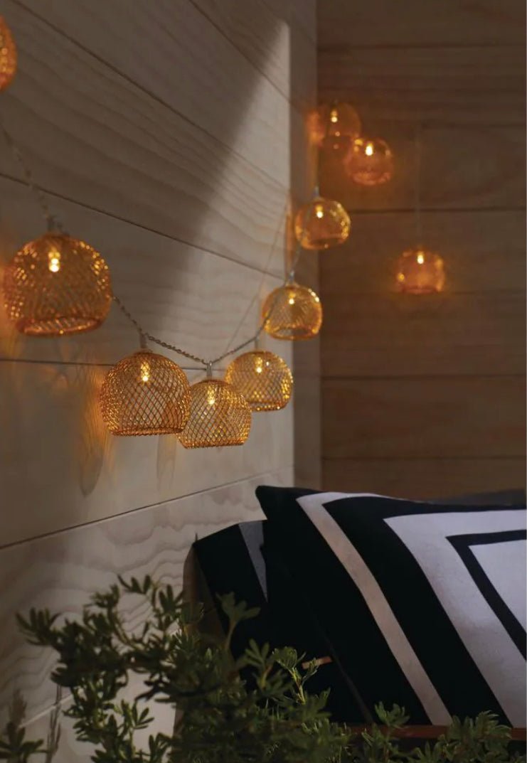 SmartYard Indoor 12 ft. Battery Operated Metal Integrated LED String Lights (10-Light) - Outdoor Solar Outlet