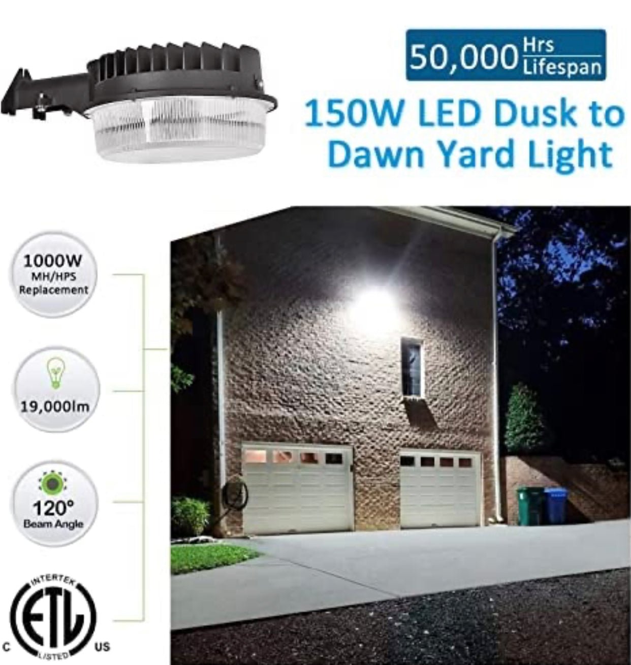SmartYard LED Barn Light , 5000K Daylight 2000LM Dusk to Dawn LED Outdoor Yard Light with Photocell - Outdoor Solar Outlet