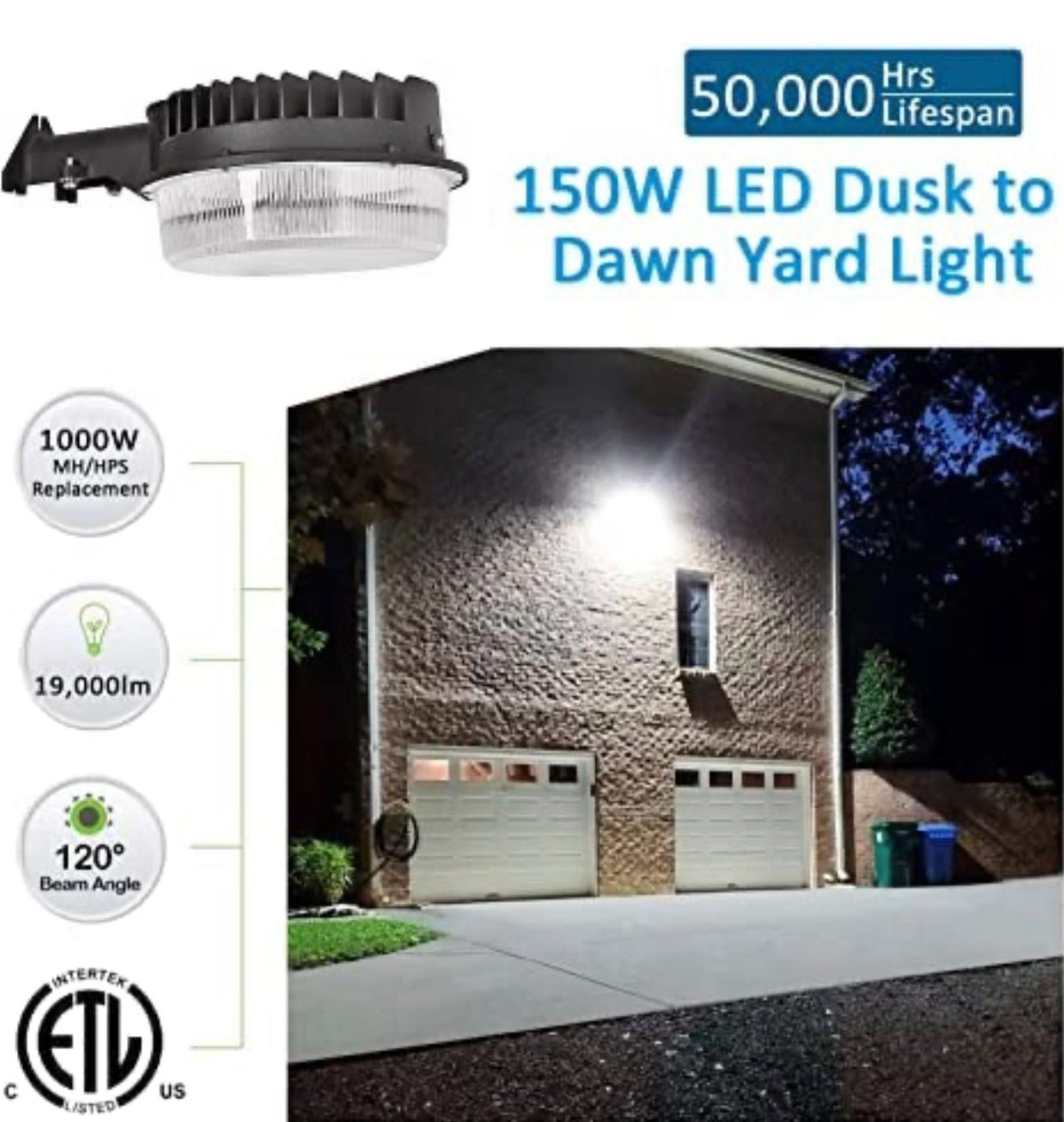 SmartYard LED Barn Light , 5000K Daylight 2000LM Dusk to Dawn LED Outdoor Yard Light with Photocell - Outdoor Solar Outlet