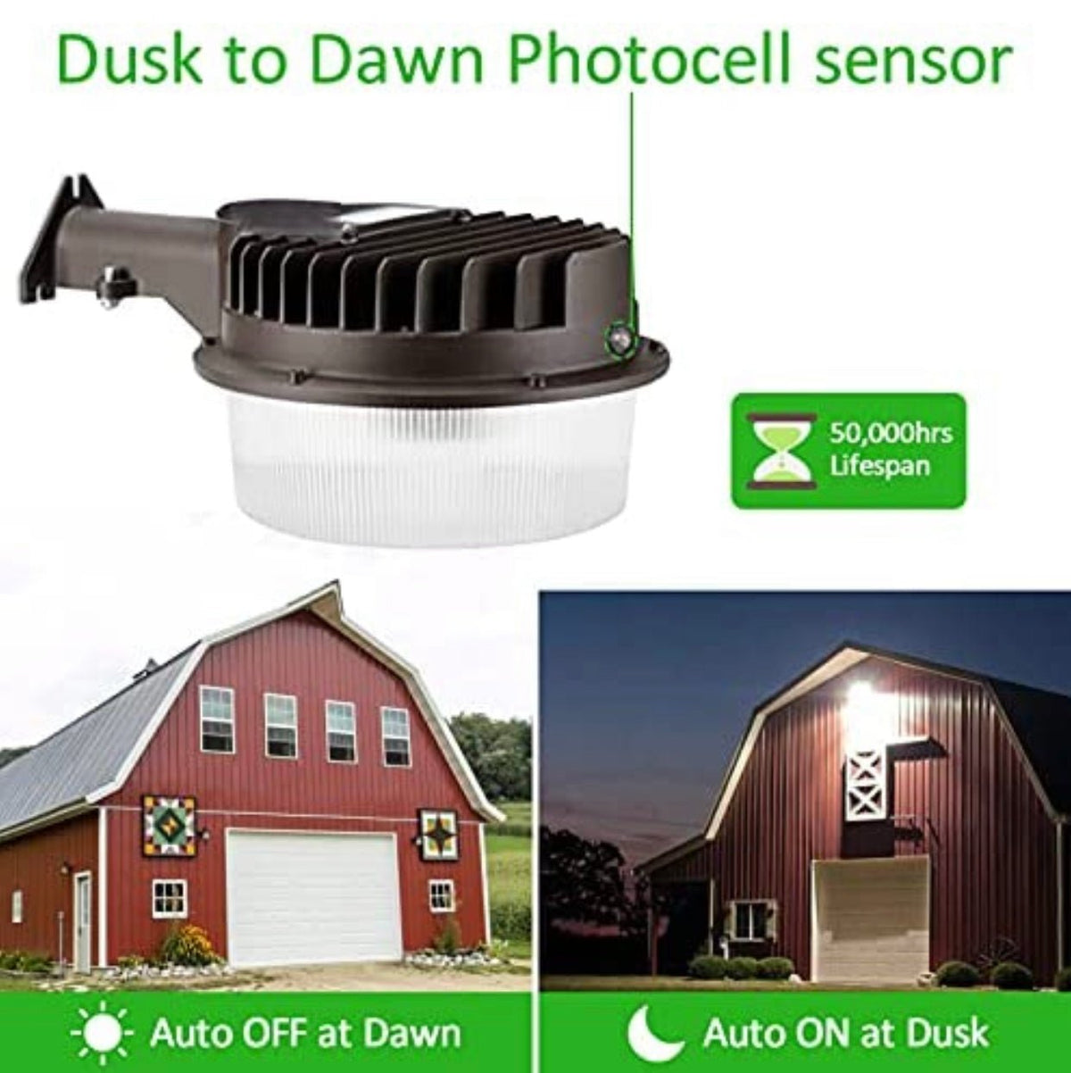 SmartYard LED Barn Light , 5000K Daylight 2000LM Dusk to Dawn LED Outdoor Yard Light with Photocell - Outdoor Solar Outlet
