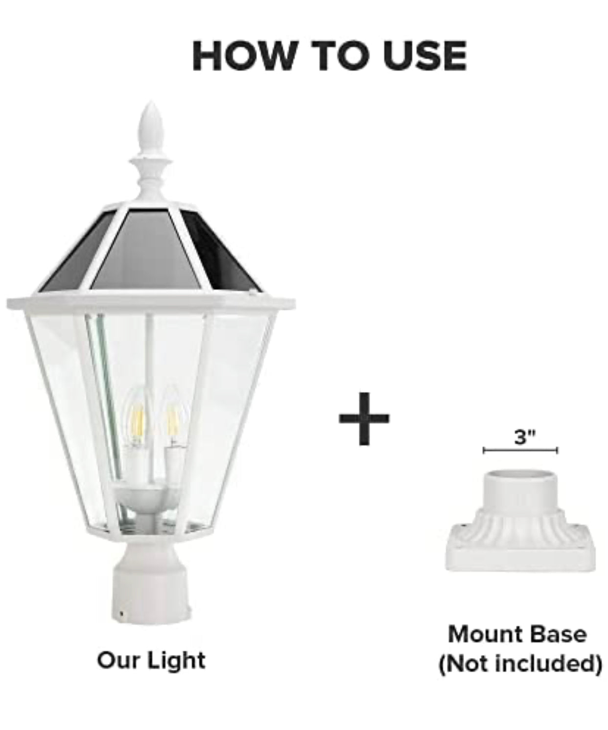SmartYard LED Post Solar Light 22’ Outdoor,Dusk to Dawn Vintage Street Lights, 300LM, 2700K,Cast Aluminum - Outdoor Solar Outlet