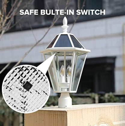 SmartYard LED Post Solar Light 22’ Outdoor,Dusk to Dawn Vintage Street Lights, 300LM, 2700K,Cast Aluminum - Outdoor Solar Outlet