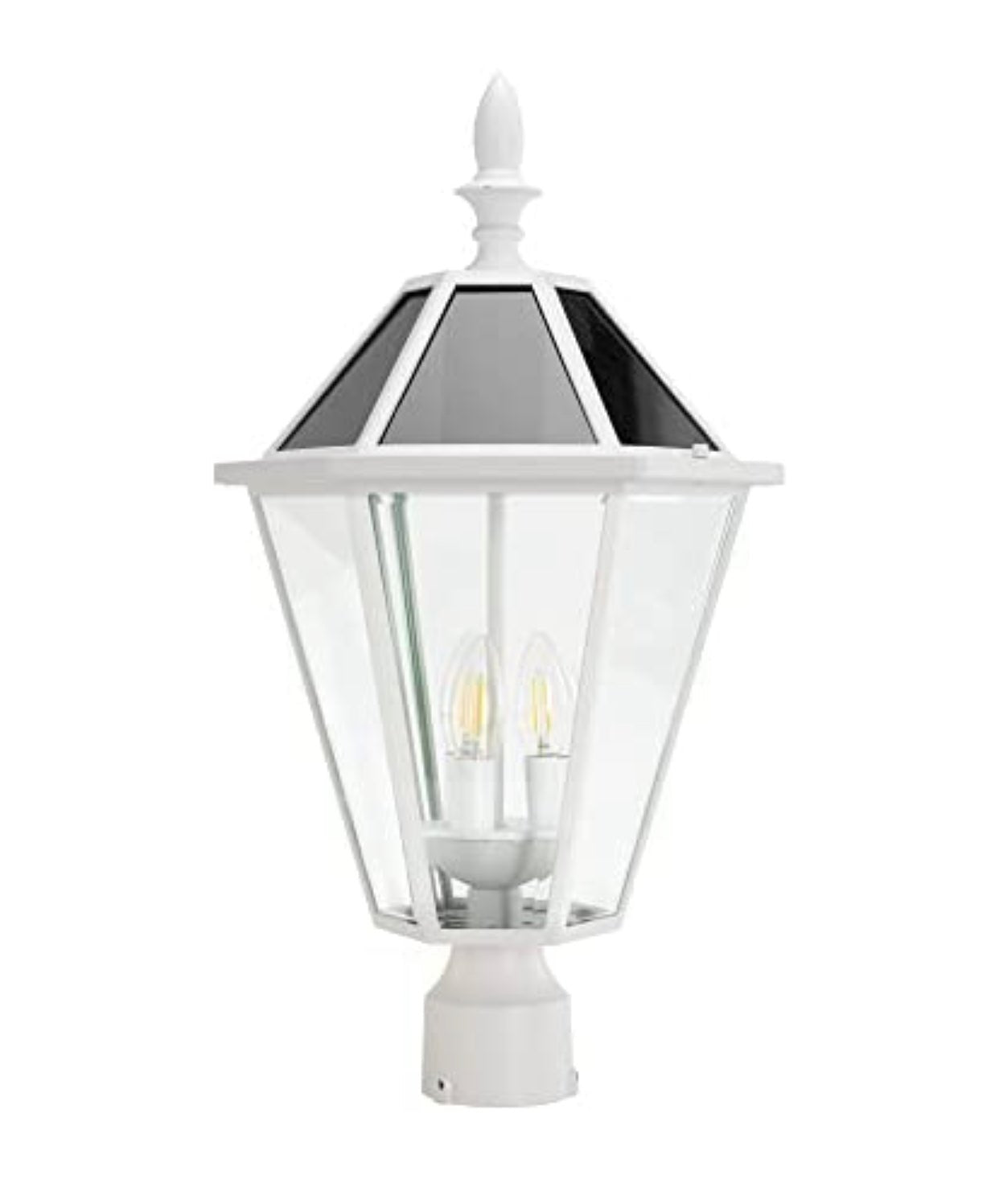 SmartYard LED Post Solar Light 22’ Outdoor,Dusk to Dawn Vintage Street Lights, 300LM, 2700K,Cast Aluminum - Outdoor Solar Outlet