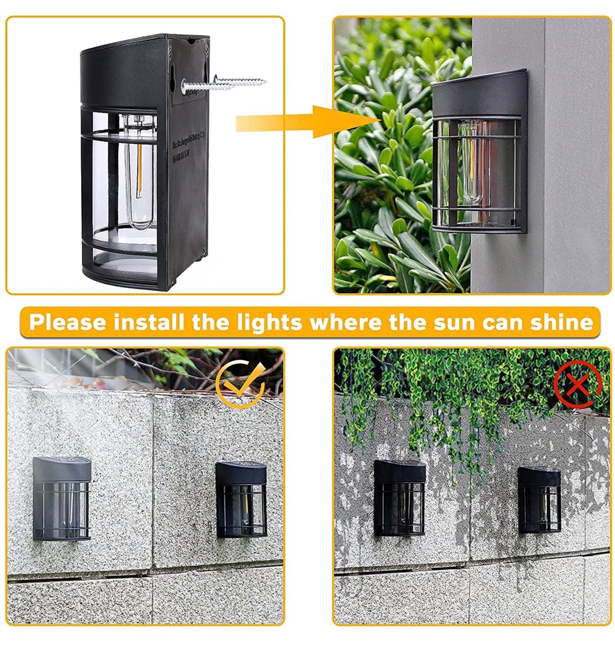 SmartYard Solar Fence Lights Outdoor, Deck Lights LED Tungsten Filament Bulb Vintage Style 8-Pack - Outdoor Solar Outlet