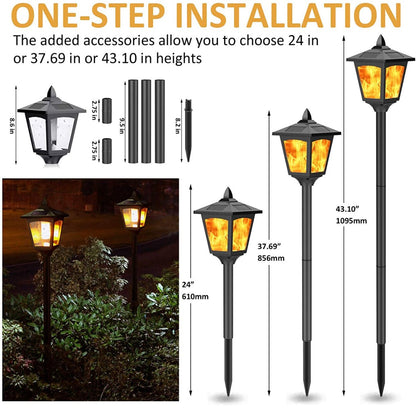 SmartYard Solar Garden Lights - Torches Outdoor Patio Decor Lighting 43" Flames Post Fence Lamps - 2 Pack - Outdoor Solar Outlet