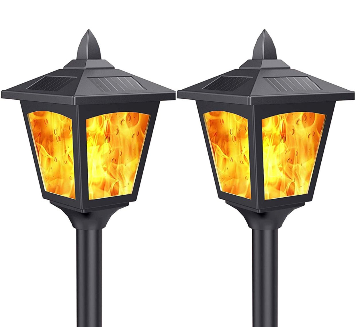 SmartYard Solar Garden Lights - Torches Outdoor Patio Decor Lighting 43" Flames Post Fence Lamps - 2 Pack - Outdoor Solar Outlet