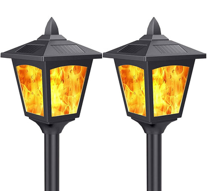 SmartYard Solar Garden Lights - Torches Outdoor Patio Decor Lighting 43" Flames Post Fence Lamps - 2 Pack - Outdoor Solar Outlet