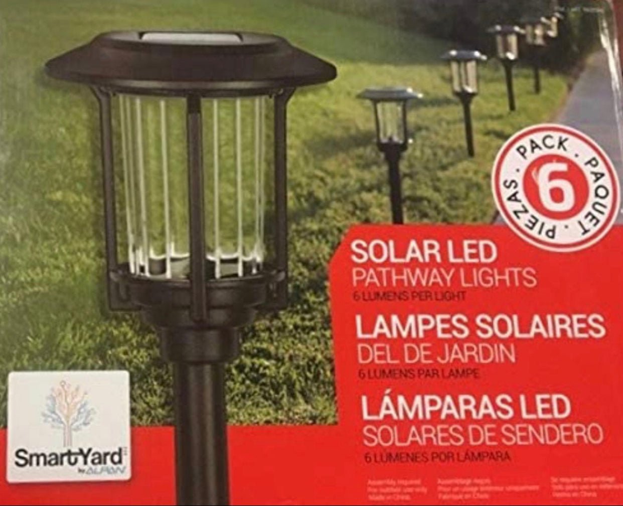 Smartyard Solar LED Large Pathway Lights 10 Lumen - 6 Pack - Outdoor Solar Outlet