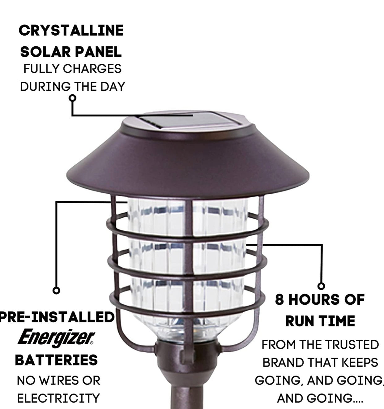 Smartyard Solar LED Large Pathway Lights Oil Rubbed Bronze 8-Pk - Outdoor Solar Outlet