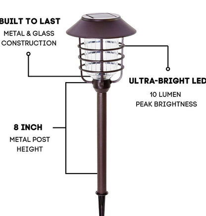 Smartyard Solar LED Large Pathway Lights Oil Rubbed Bronze 8-Pk - Outdoor Solar Outlet