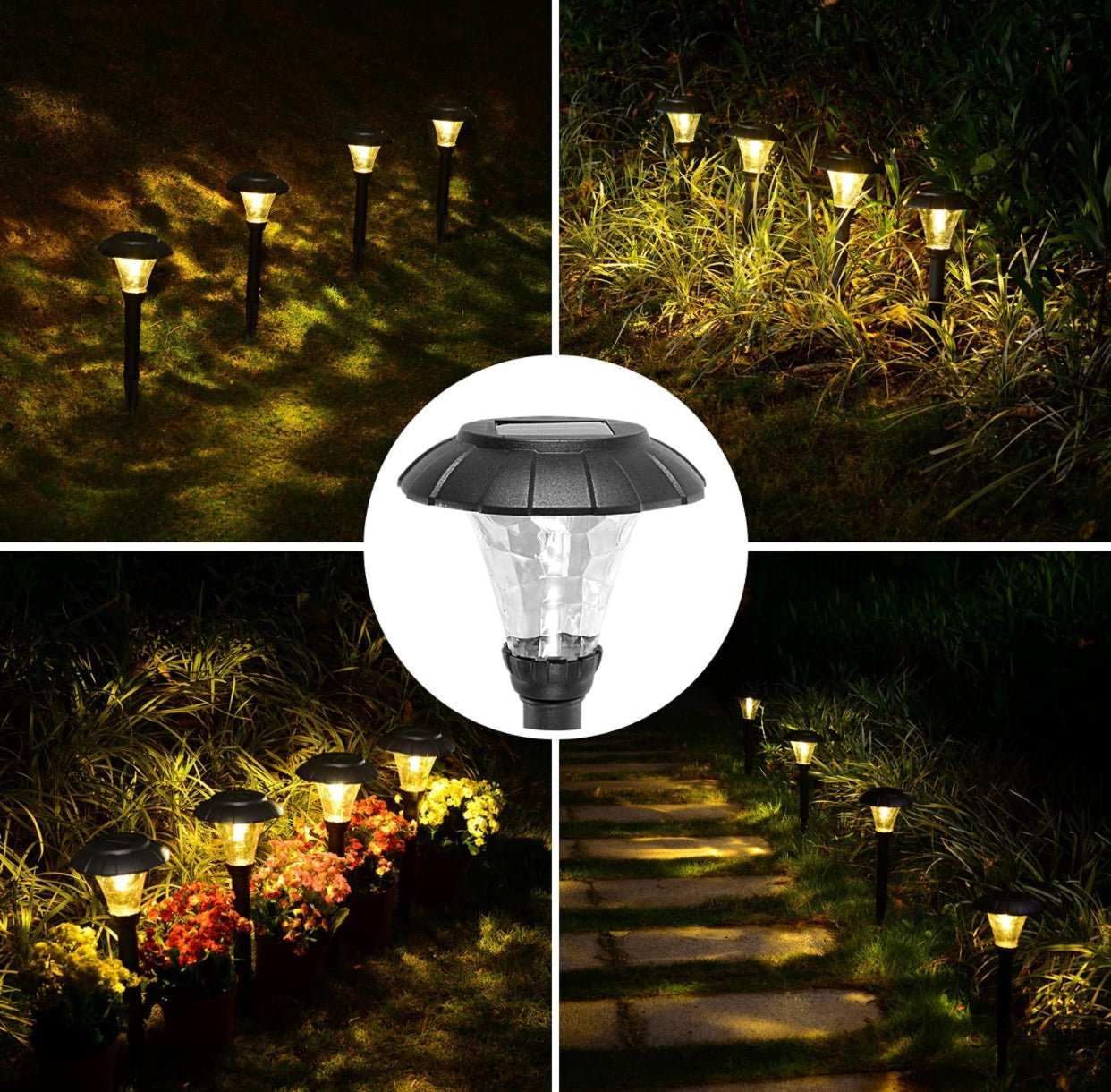 SmartYard Solar Pathway LED Lights -12 Pack (Warm White) - Outdoor Solar Outlet