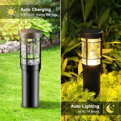 SmartYard Solar Pathway Lights, 6 Pack Solar Outdoor Lights Up to 14 Hrs Warm White & RGB - Outdoor Solar Outlet