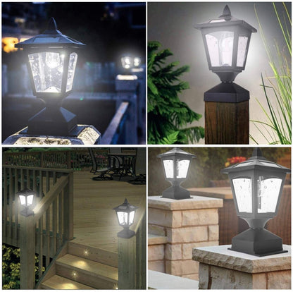 SmartYard Solar Post Cap Lights Outdoor for Wood Fence Posts Pathway, Deck, Pack of 2 - Outdoor Solar Outlet