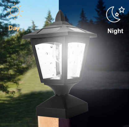 SmartYard Solar Post Cap Lights Outdoor for Wood Fence Posts Pathway, Deck, Pack of 2 - Outdoor Solar Outlet