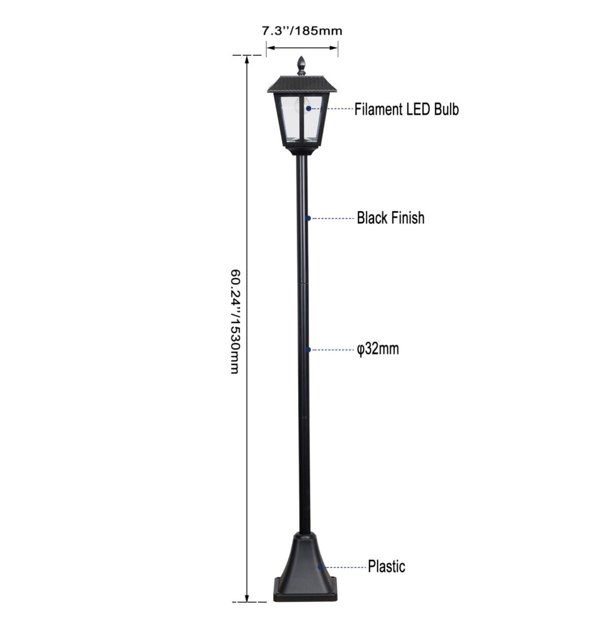 SmartYard Solar Post Lamp Set, Warm White Vintage Light (2-Pack) - Outdoor Solar Outlet