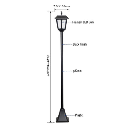 SmartYard Solar Post Lamp Set, Warm White Vintage Light (2-Pack) - Outdoor Solar Outlet