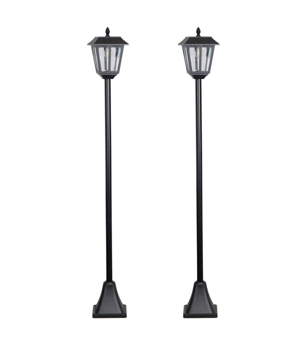 SmartYard Solar Post Lamp Set, Warm White Vintage Light (2-Pack) - Outdoor Solar Outlet