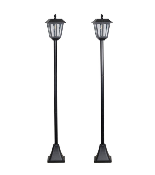 SmartYard Solar Post Lamp Set, Warm White Vintage Light (2-Pack) - Outdoor Solar Outlet