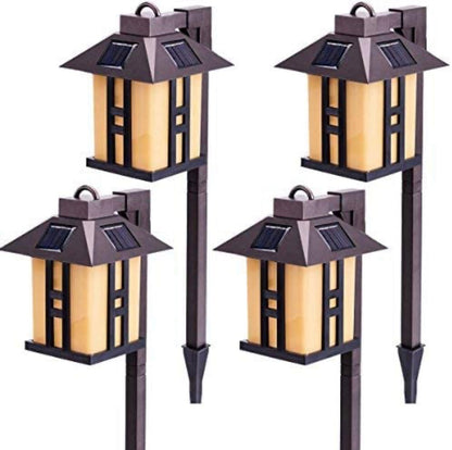 SmartYard Solar Powered Pathway Shepherd Hook Lights Asian Style (4 Pack) - Outdoor Solar Outlet