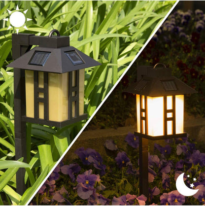 SmartYard Solar Powered Pathway Shepherd Hook Lights Asian Style (4 Pack) - Outdoor Solar Outlet