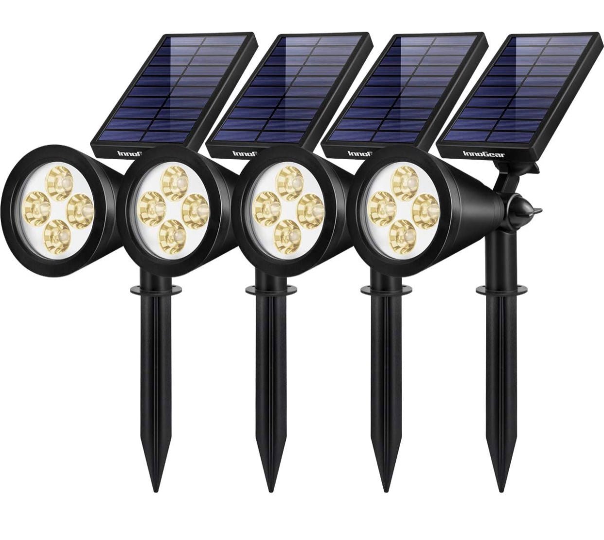 SmartYard Solar SpotLights Outdoor, Waterproof Solar Powered Landscape 2-in-1 Wall Light Auto On/Off , Pack of 4 - Outdoor Solar Outlet